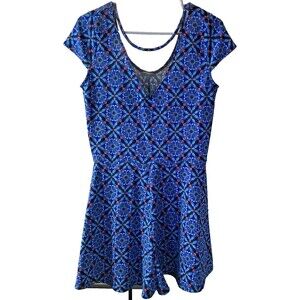 Charlotte Russe Blue Black Romper Size XL